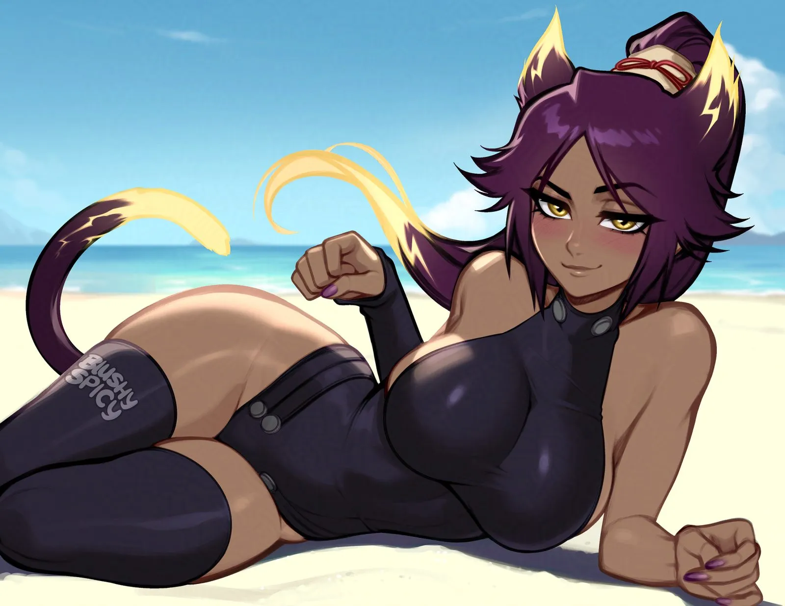 Shihouin yoruichi — artwork by blushypixy