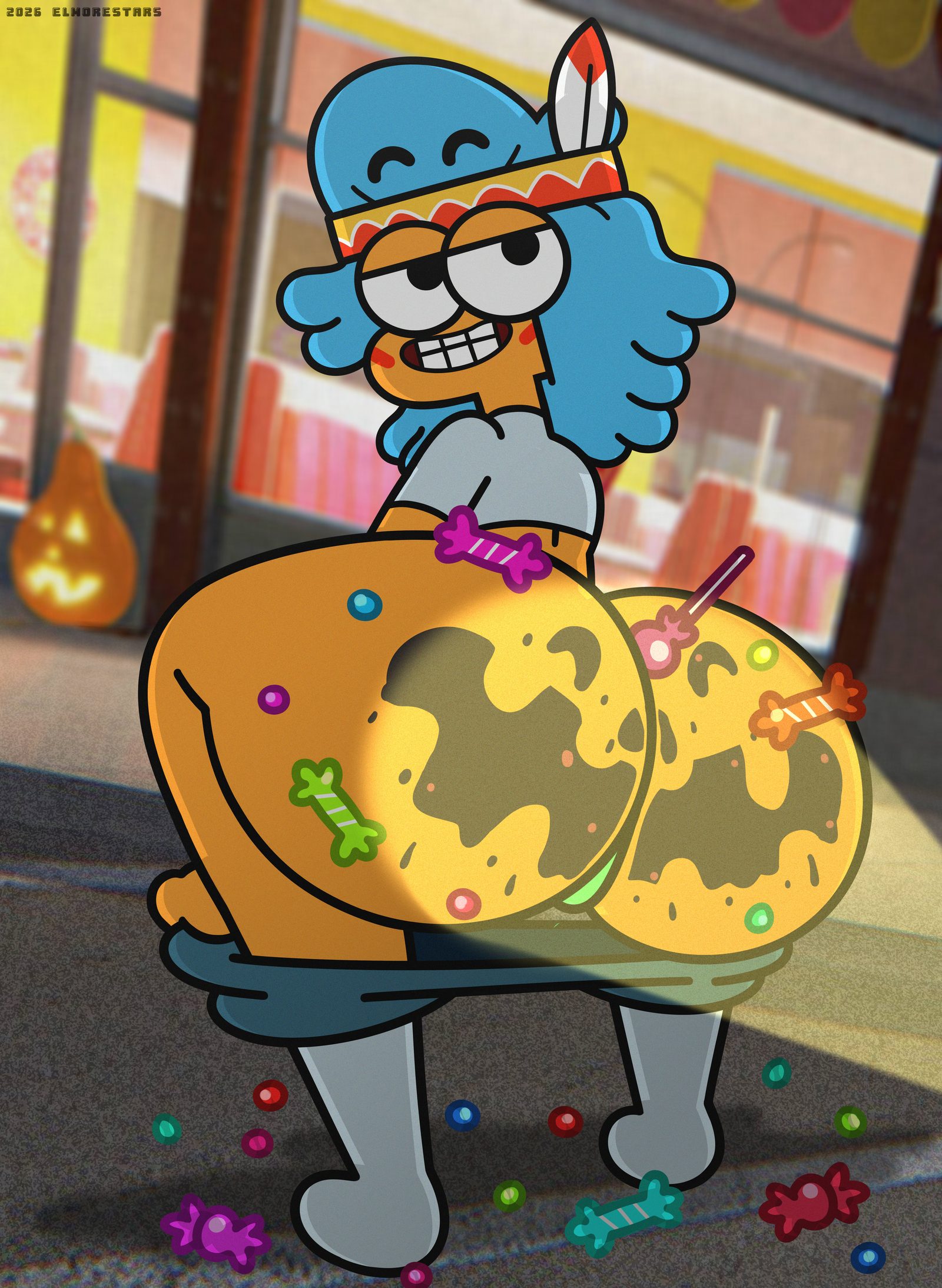 Flight attendant (the amazing world of gumball) — artwork by elmorestars