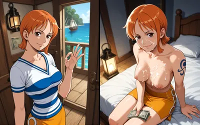 Nami (one piece) — artwork by vilerune
