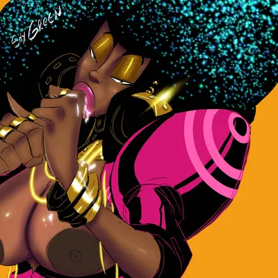 Dark skin, 1girls — artwork by shy green