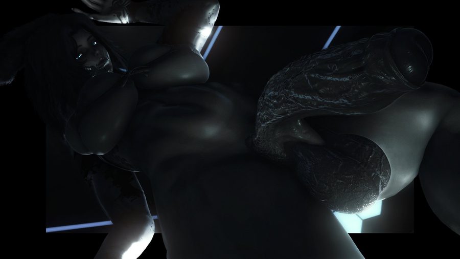 Dark skin, breasts - artwork by feralt0nin