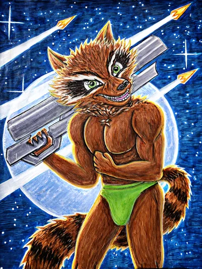 Rocket raccoon — artwork by Teesh