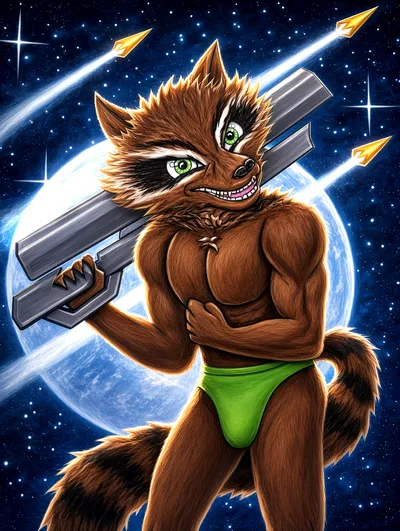 Rocket raccoon — artwork by Teesh