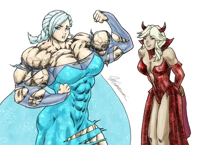 2girls, abs — artwork by MassLover