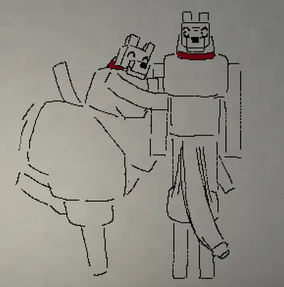 Wolf (minecraft) - artwork by the noodl3r