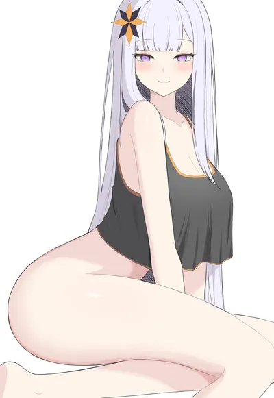 1girls, bottomless — artwork by nitsuhen