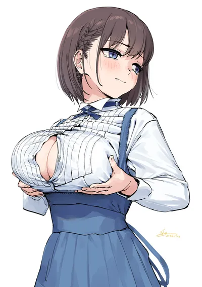Big breasts, breasts grab — artwork by kaedeko (kaedelic)