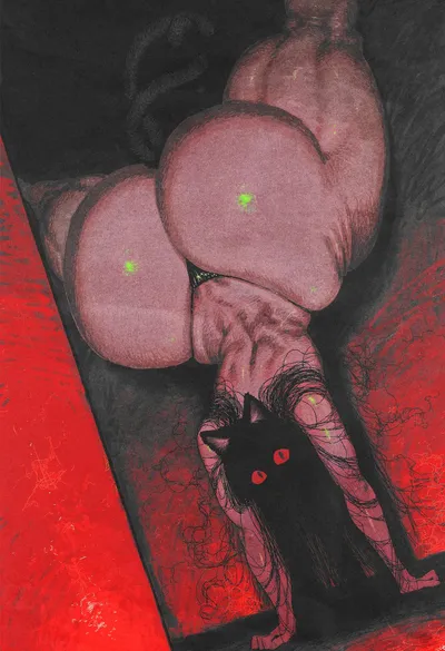 Huge ass, red eyes — artwork by goddamnparasite