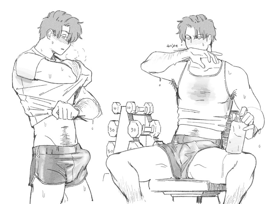 Armpit hair, bulge - artwork by Opabinia