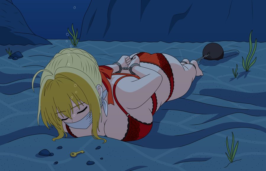 Barefoot, bondage - artwork by lymprez