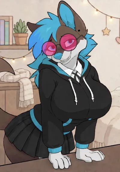 Big breasts, blue eyes - artwork by Kivinae0o7