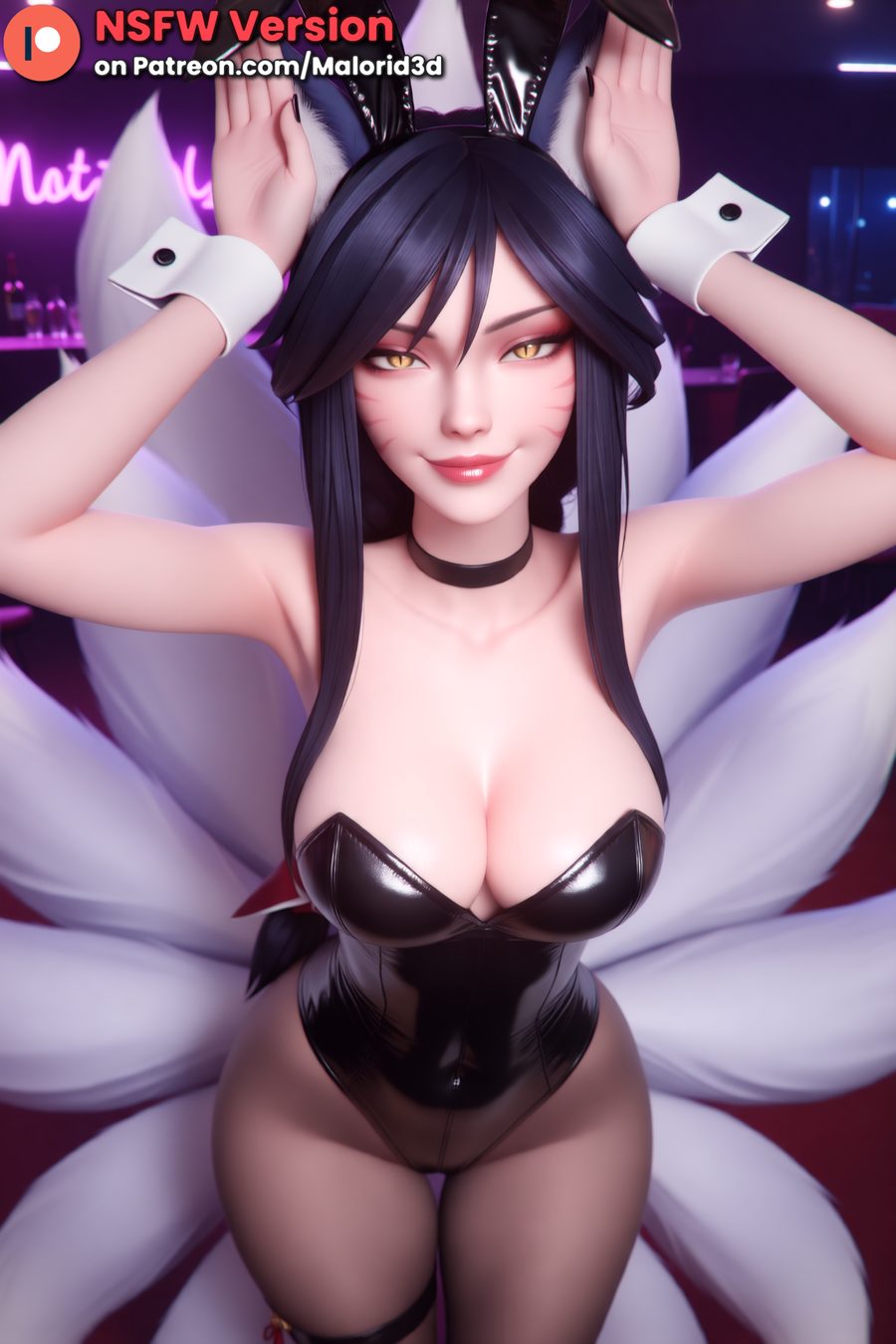 Ahri (league of legends) - artwork by Leorna