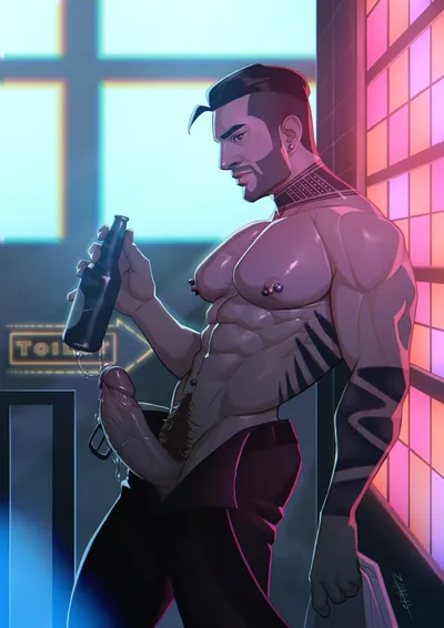 1boy, abs — artwork by zharts