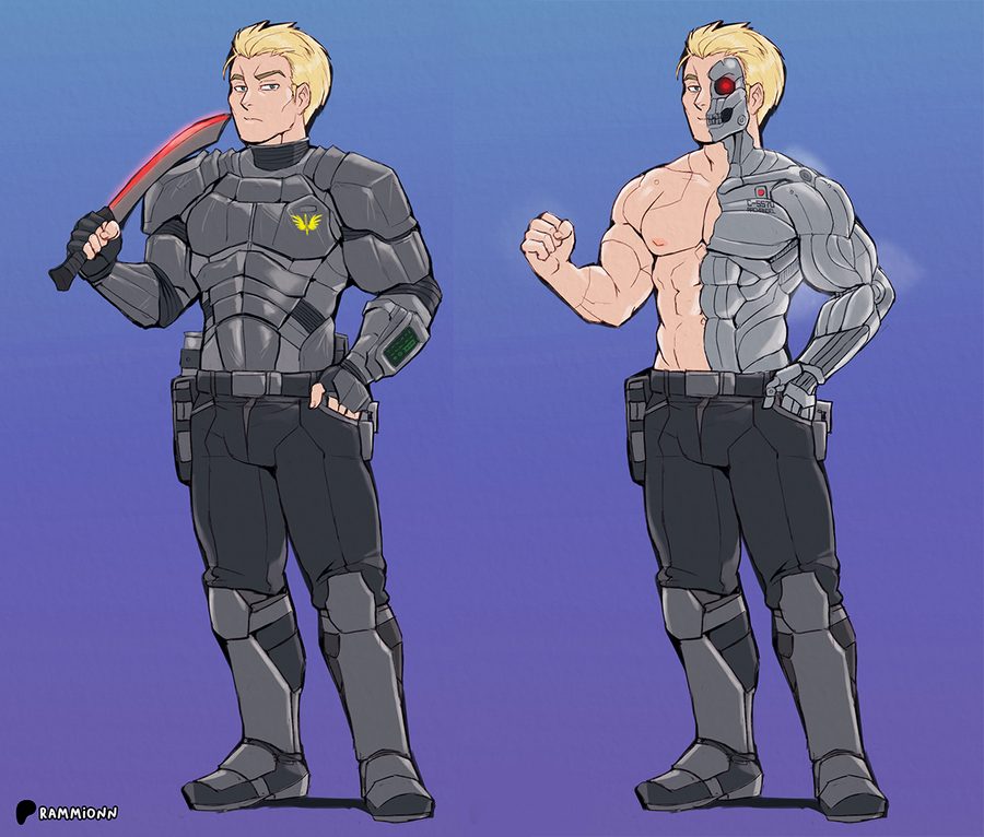1boy, android — artwork by rammionn