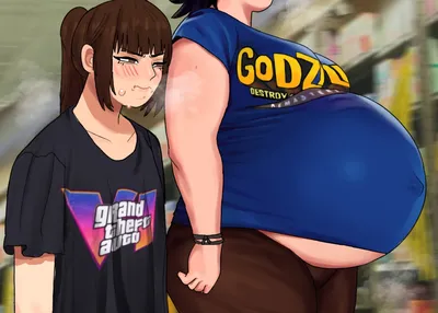 2girls, big belly - artwork by scunnerturn