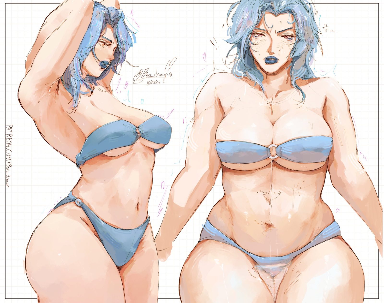 Eula (genshin impact) — artwork by bon drawr