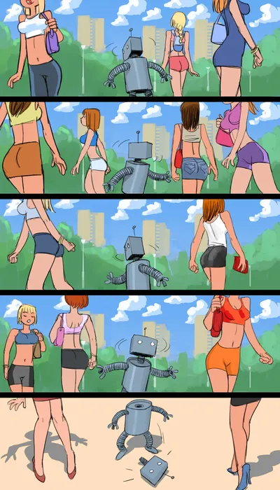 Ass focus, crop top - artwork by boli-blog