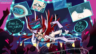 Lucifer (hazbin hotel) - artwork by dopeybunni