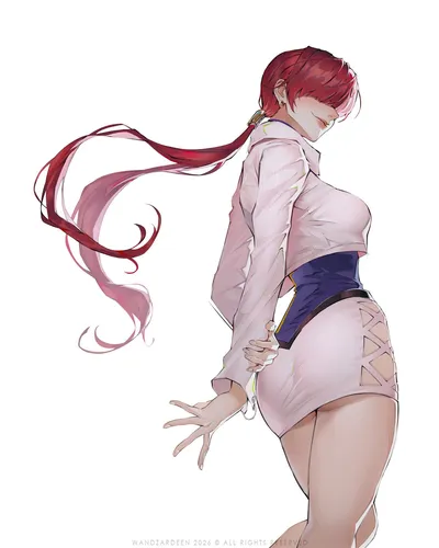 Shermie (kof) - artwork by wandzardeen