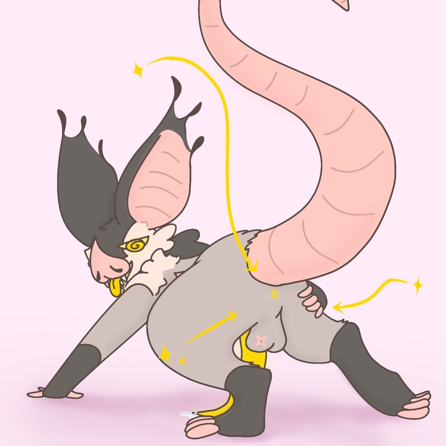 All fours, american opossum - artwork by bot