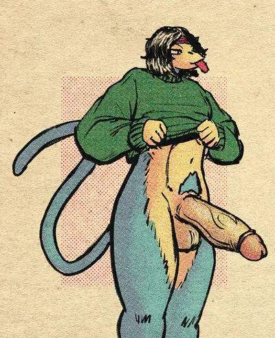 Anthro, big penis - artwork by bot