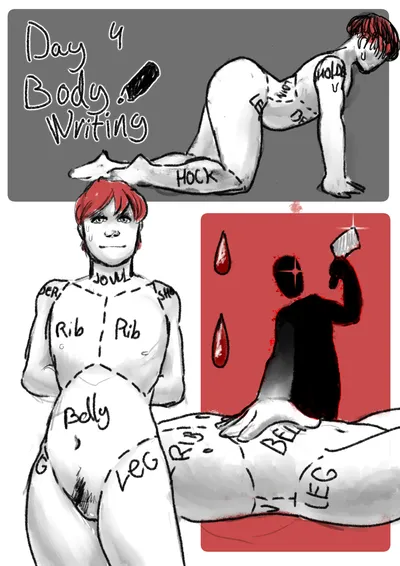 Body writing, butcher - artwork by Cursedaryn