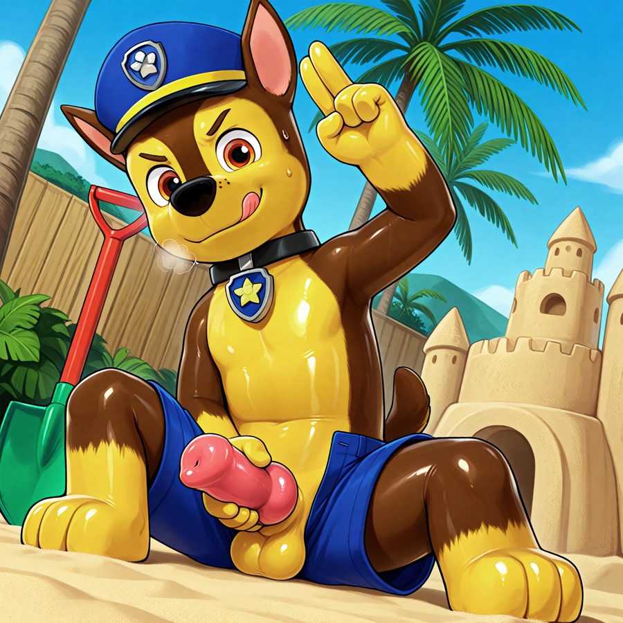 Chase (paw patrol) - artwork by luxeraora10