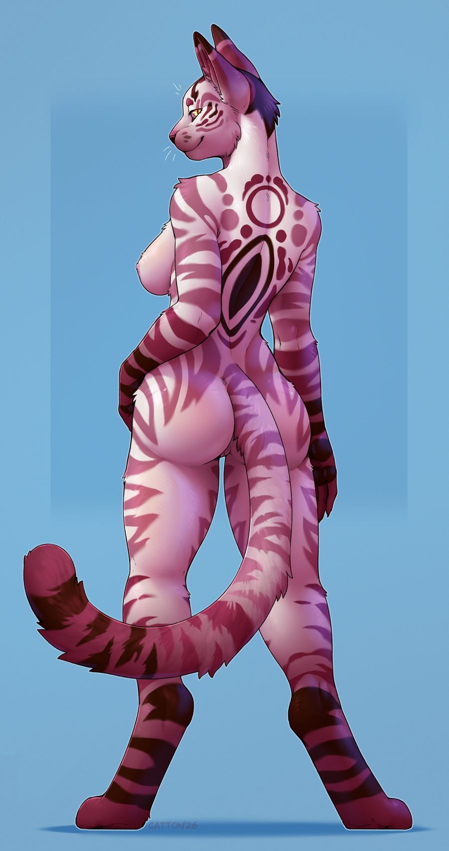 Anthro, biped - artwork by cattont