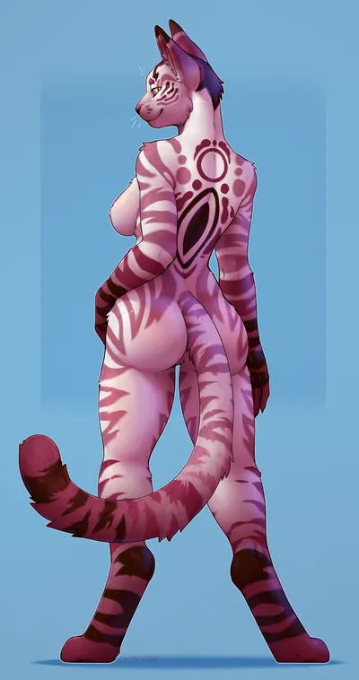 Anthro, biped - artwork by cattont