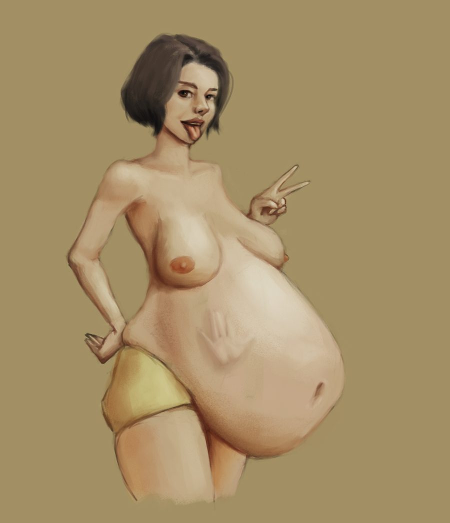 1girls, belly - artwork by UberPhantom1115