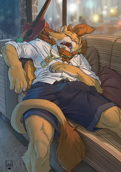 Acoustic guitar, anthro - artwork by lion21