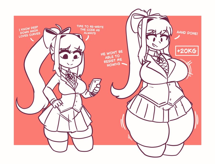 Monika (doki doki literature club) - artwork by MelonMunch