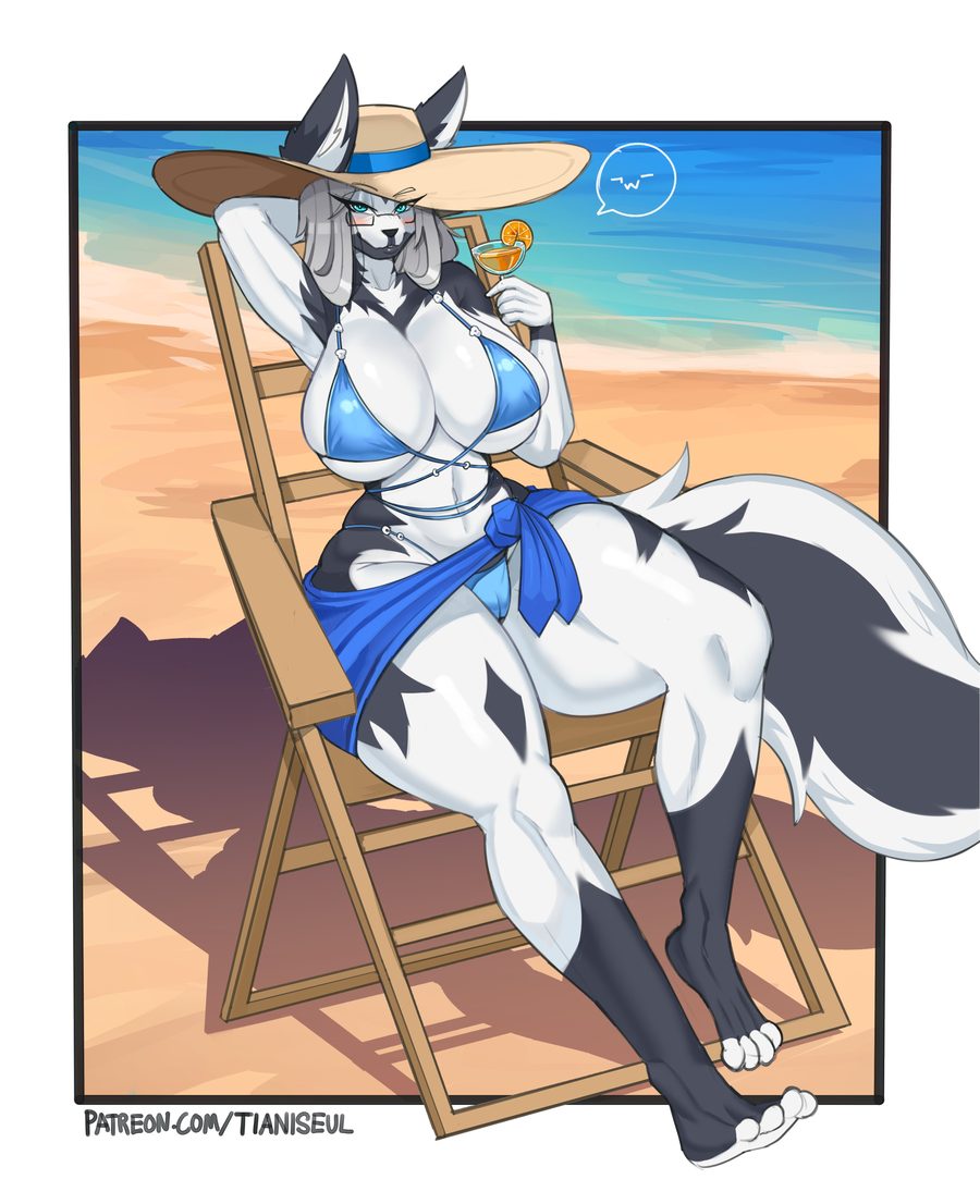Anthro, beach - artwork by tianiseul