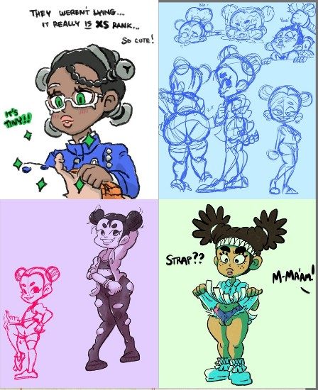 Black girl, brown hair - artwork by Heract