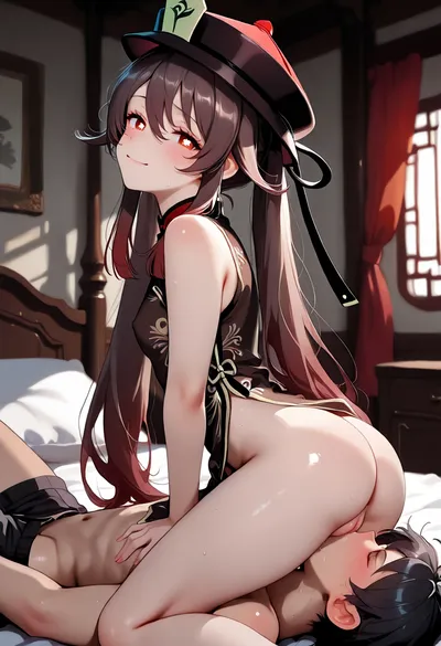 Hu tao (genshin impact) - artwork by LorelaiX