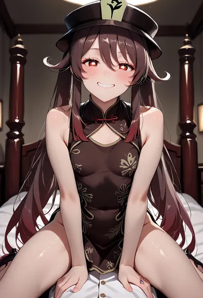 Hu tao (genshin impact) - artwork by LorelaiX