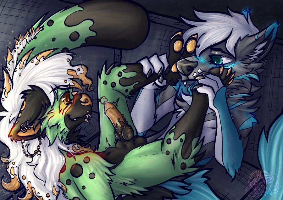 Abdominal bulge, anthro - artwork by starseeker