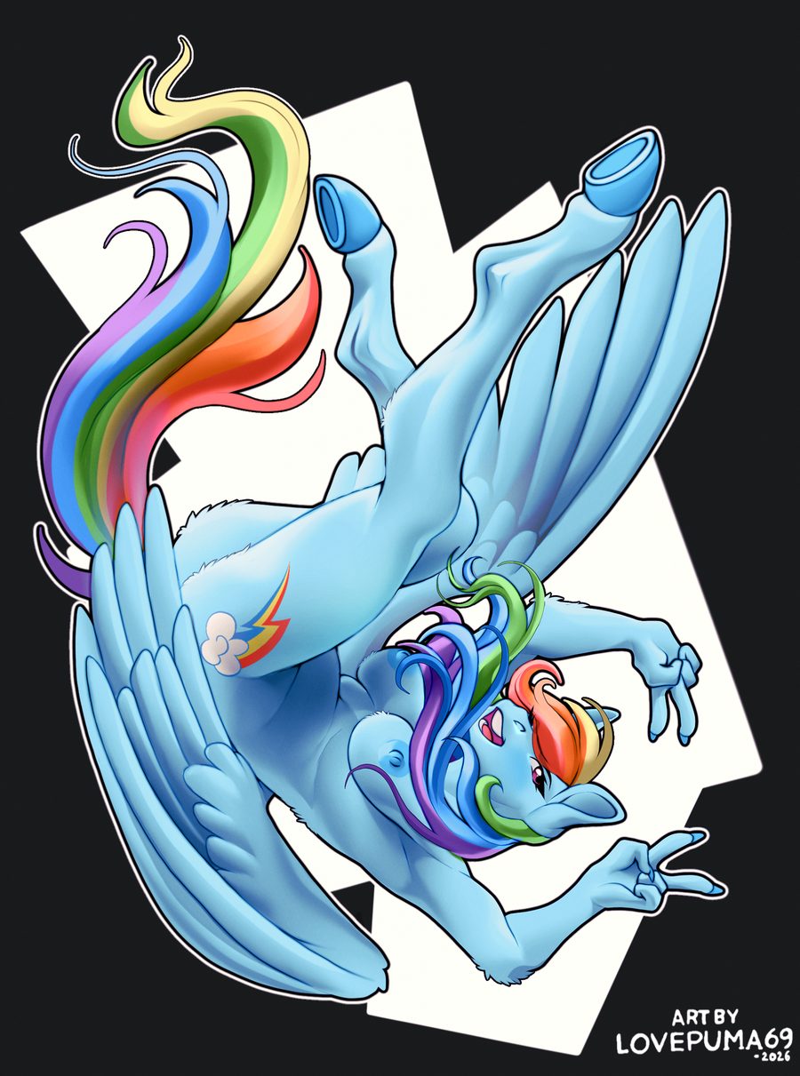 Rainbow dash (mlp) - artwork by lovepuma69