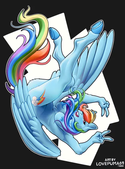 Rainbow dash (mlp) - artwork by lovepuma69