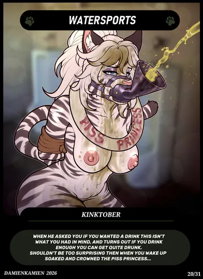 Anthro, arms tied - artwork by damienkamien