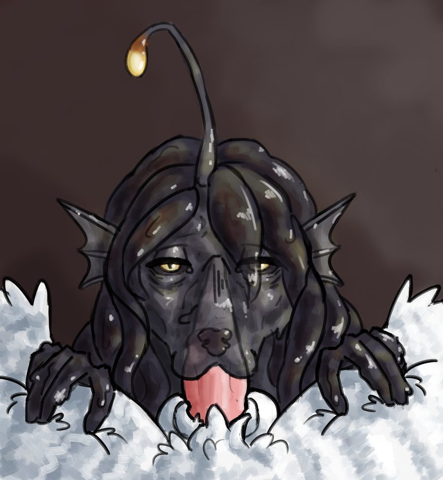 Anglerfish, anthro - artwork by bot