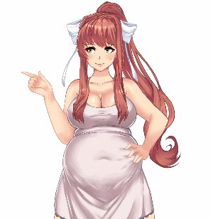 Monika (doki doki literature club) — artwork by kipteitei