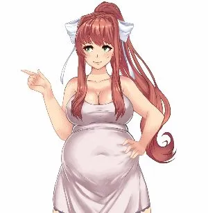 Monika (doki doki literature club) — artwork by kipteitei