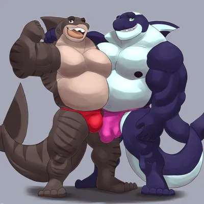 Anthro, aquatic - artwork by bot