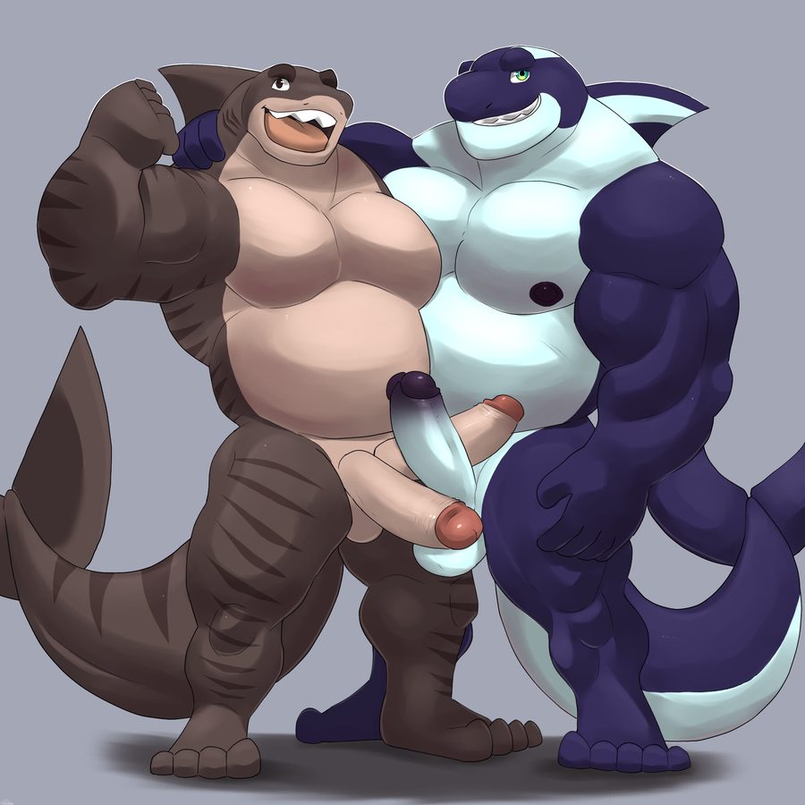 2 penises, anthro - artwork by bot